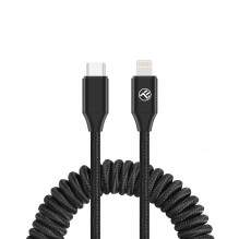 „Tellur“ išplečiamas USB-C iki žaibo kabelis PD27W iki 1,8 m juodas