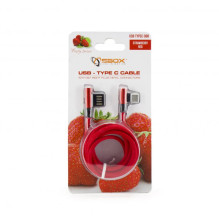 Sbox USB- Type-C 90 m / m 1.5m Type-C-90R strawberry red