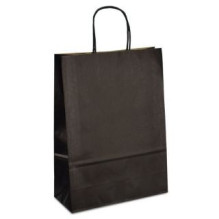 Evelatus - Popieriniai maišeliai su susuktomis rankenomis 22x10x31cm juodi