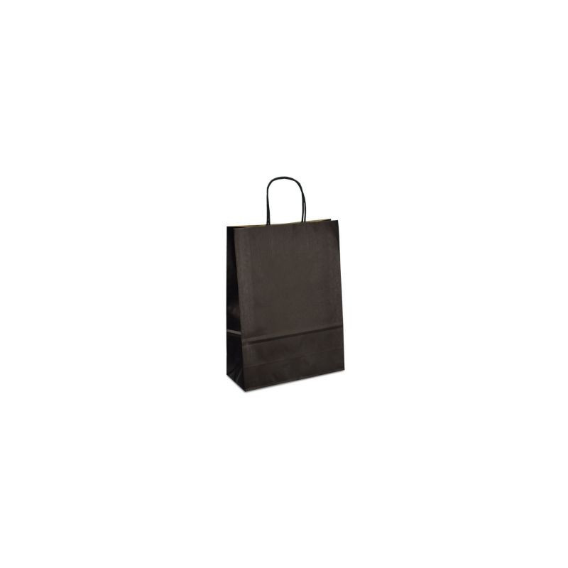 Evelatus - Popieriniai maišeliai su susuktomis rankenomis 22x10x31cm juodi