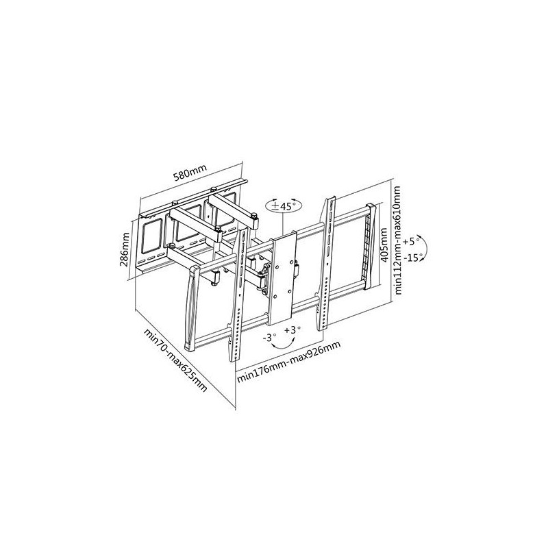 Sunne Wall Mount 60-100-EA 60-100 &quot; Maximum weight (capacity) 80 kg Black