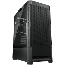 COUGAR | Case Airface Black | PC Case | Mid Tower / Mesh Front Panel / 1 x 120mm Fan / TG Left Panel / Black