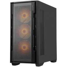 PUMA | Uniface RGB Black | PC dėklas | Vidurinis bokštas / tinklinis priekinis skydas / 4 x 120 mm ARGB ventiliatoriai /