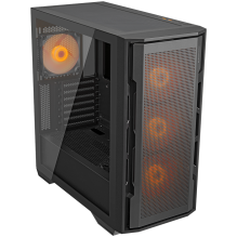 COUGAR | Uniface RGB Black | PC Case | Mid Tower / Mesh Front Panel / 4 x 120mm ARGB Fans / TG Left Panel / Black