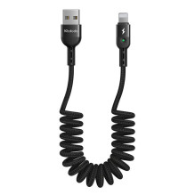 USB prie žaibo kabelis, Mcdodo CA-6410, spyruoklė, 1,8 m (juodas)