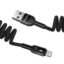 USB prie žaibo kabelis, Mcdodo CA-6410, spyruoklė, 1,8 m (juodas)