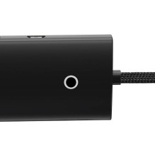 „Baseus Lite“ serijos šakotuvas 4 viename USB į 4x USB 3.0, 25 cm (juodas)