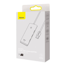 „Baseus Lite“ serijos šakotuvas 4 viename USB į 4x USB 3.0, 25 cm (juodas)