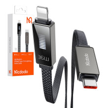 „Mcdodo CA-4960 USB-C“ laidas su „Lightning“ su 1,2 m ekranu (juodas)
