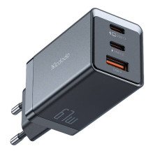Mcdodo CH-1544 GaN sieninis įkroviklis, 2x USB-C, 1x USB, 67W + USB-C į USB-C laidas (juodas)