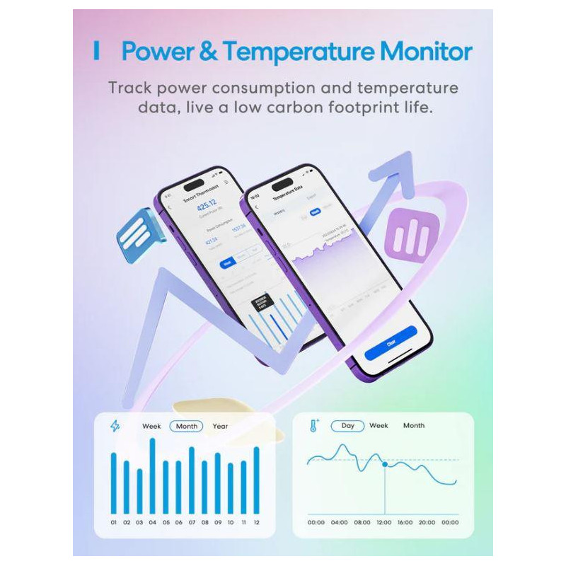SMART HOME WI-FI THERMOSTAT / HEAT.&amp;COOLING MTS200BHK MEROSS