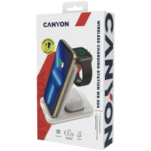 CANYON WS-304, sulankstomas 3in1 belaidis įkroviklis, su jutikliniu mygtuku tekančio vandens lemputei, įvestis 9V/ 2A, 1