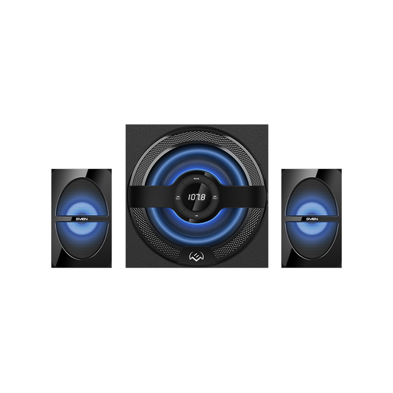 Garsiakalbiai SVEN MS-2085, juodi (60W, FM, USB/ SD, ekranas, RC, Bluetooth)