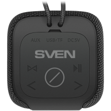 Garsiakalbis SVEN PS-205, juodas (12W, atsparus vandeniui (IPx6), TWS, Bluetooth, FM, USB, microSD, 1500mA*h)