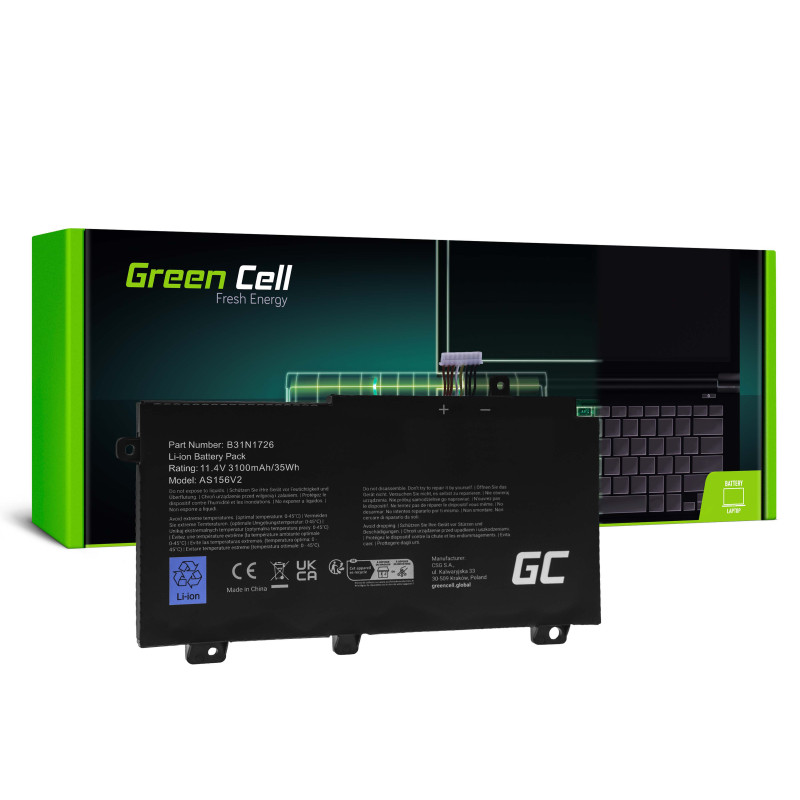 Žalios spalvos elementas B31N1726, skirtas Asus TUF Gaming FX504 FX504G FX505 FX505D FX505G A15 FA506 A17 FA706