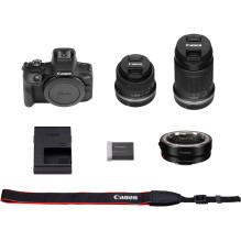Canon EOS R100 + RF-S 18-45mm + RF-S 55-210mm + Mount Adapter EF-EOS R