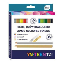 Spalvoti pieštukai YN Teen Jumbo, trikampiai 12 spalvų 