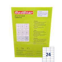RedStar Adhesive Paper A4, 24 labels, 100 sheets