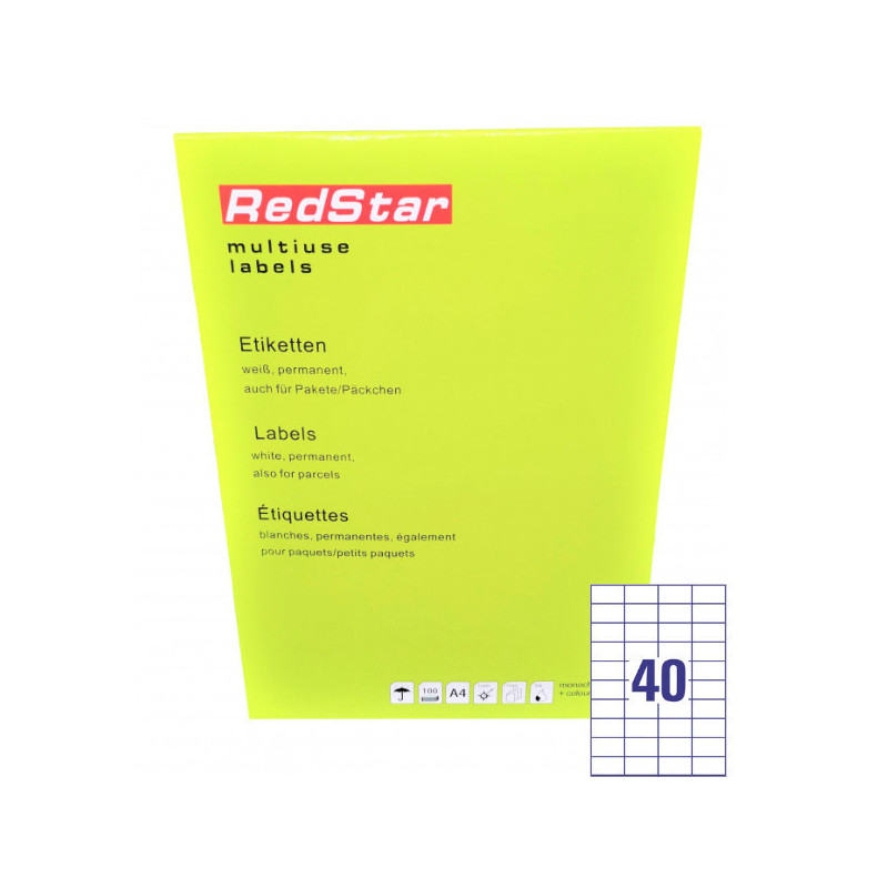 RedStar Lipnus Popierius A4, 40 etikečių, 100 lapų 