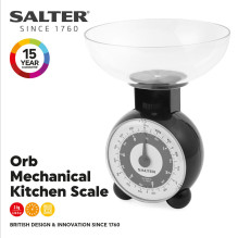 Juodos virtuvės svarstyklės Salter 139 BKFEU16 Orb