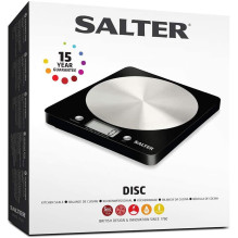 Salter 1036 BKSSDR Disc elektroninės skaitmeninės virtuvės svarstyklės juodos