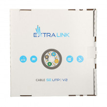 EXTRALINK CAT5E UTP (U/ UTP) V2 vidinis vytos poros LAN kabelis, 305 m