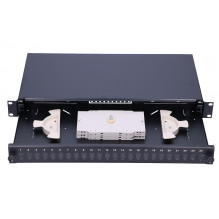 EXTRALINK 24 Core Fiber Optic Patch Panel, black