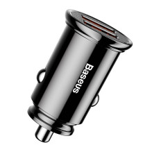 Baseus Circular 2xUSB QC3.0 5A 30W car charger (black)