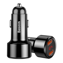Baseus Magic 2x USB QC 3.0 45W automobilinis įkroviklis (juodas)
