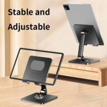 iLike STM4 Metal Tablet PC Holder Stand with Adjustable Perfect Angle&amp;360 Rotation Black Black