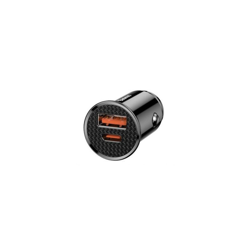 Baseus Universal Circular PPS smart car charger with USB Quick Charge 4.0 QC 4.0 and USB-C PD 3.0 SCP ports Black