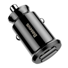 Baseus Grain 2x USB 5V 3.1A automobilinis įkroviklis (juodas)