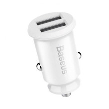 „Baseus“ grūdų automobilinis įkroviklis 2x USB 5V 3.1A (baltas)