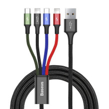 Baseus Fast USB laidas 4in1 USB-C / 2x Lightning / Micro 3,5A 1,2m - juodas