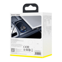 „Baseus Particular Digital Display“ automobilinis įkroviklis su ekranu, USB + USB-C, QC3.0+PD, 5A, 65 W (pilkas) + USB-C