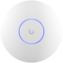 UBIQUITI U6 Long-Range WiFi 6 8 spatial streams 185 m² (2,000 ft²) coverage 350+ connected devices Powered using PoE+ Gb