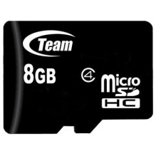 TEAM GROUP Atmintis (flash kortelės) 8GB Micro SDHC Class 4 su adapteriu