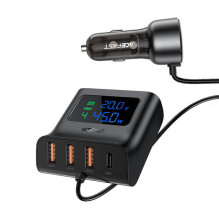 Car charger splitter with digital display Acefast B11 138W (black)