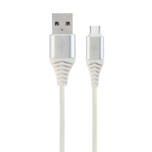 CABLE USB-C 2M SILVER / WHITE / CC-USB2B-AMCM-2M-BW2 GEMBIRD