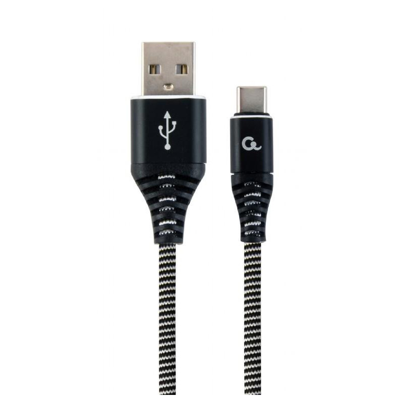 CABLE USB-C 2M BLACK / WHITE / CC-USB2B-AMCM-2M-BW GEMBIRD