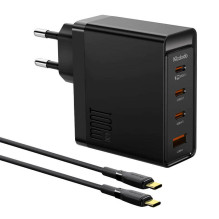 Sieninis įkroviklis McDodo GAN 3xUSB-C + USB, 100W + 2m laidas (juodas)