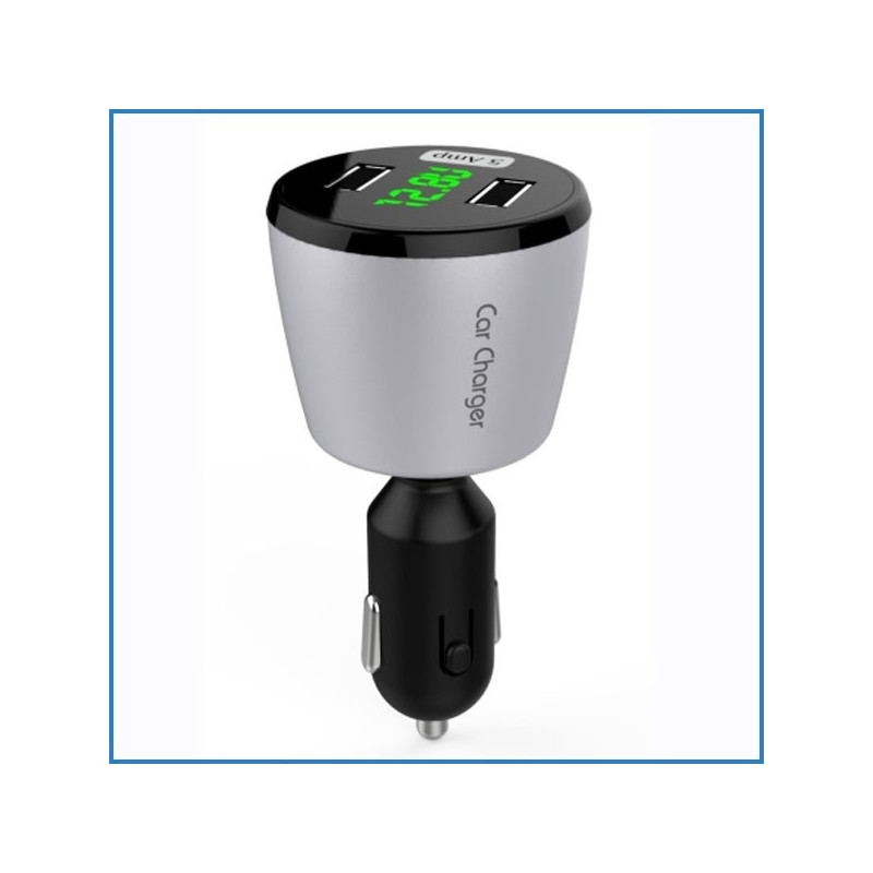 Digital LED universal Car 5V / 5A / 25W USB charger adapter for phones, IPOD, other devices