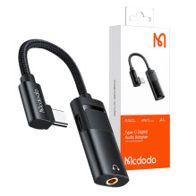 USB-C į AUX mini lizdas 3,5 mm + USB-C adapteris, Mcdodo CA-1880 (juodas)