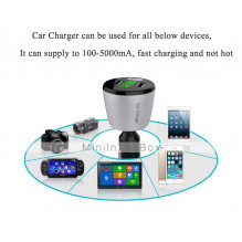 Skaitmeninis LED universalus Automobilinis 5V/5A/25W USB kroviklio adapteris telefonams, IPOD, kitiems įrenginiams