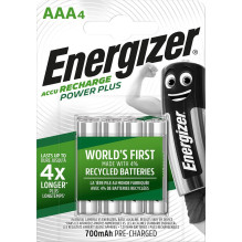 ENERGIZER BATTERY Accu Recharge Power Plus 700 mAh AAA HR3 / 4 Rechargeable, 4 pieces