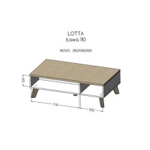 Cama LOTTA 110 coffe table white / sonoma oak