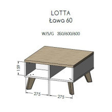 Cama LOTTA 60 coffee table white / sonoma oak