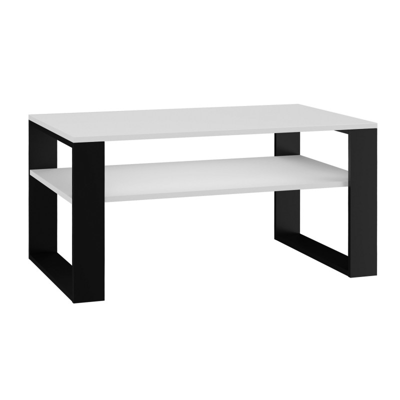 Topeshop MODERN 1P WHITE BLACK coffee / side / end table Coffee table Rectangular shape 2 leg(s)