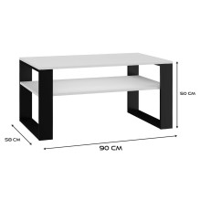 Topeshop MODERN 1P WHITE BLACK coffee / side / end table Coffee table Rectangular shape 2 leg(s)