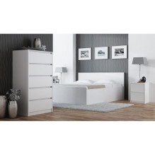 Topeshop K2 BIEL nightstand / bedside table 2 drawer(s) White